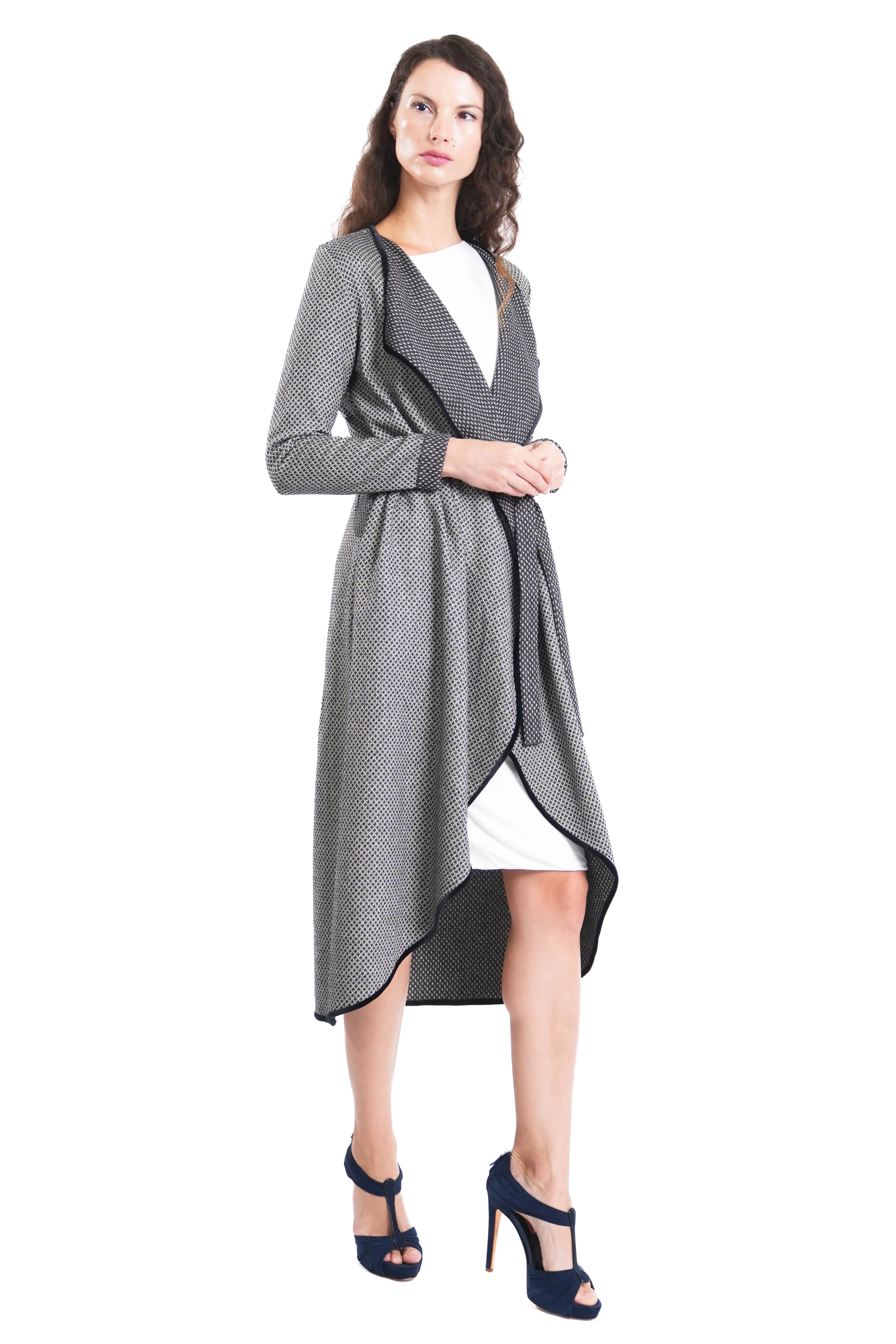 Adara Two-toned Maxi Wrap Jacket