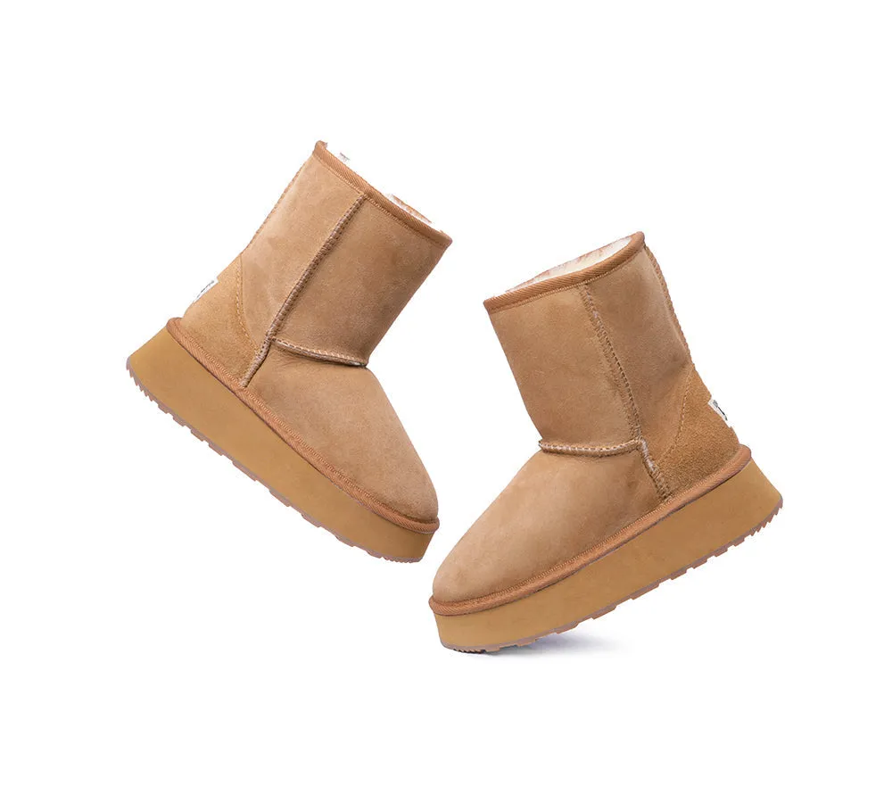 Australian Made Sheepskin Wool Boots Short Platform