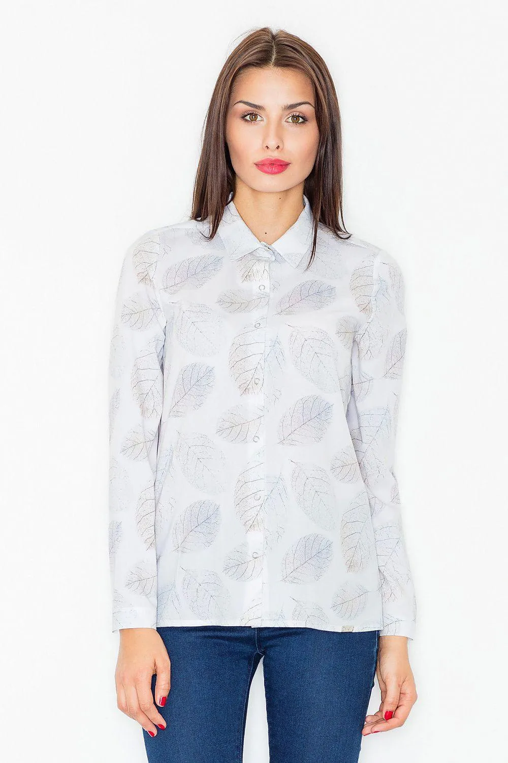 Autumn Elegance Studded Button-Up Blouse