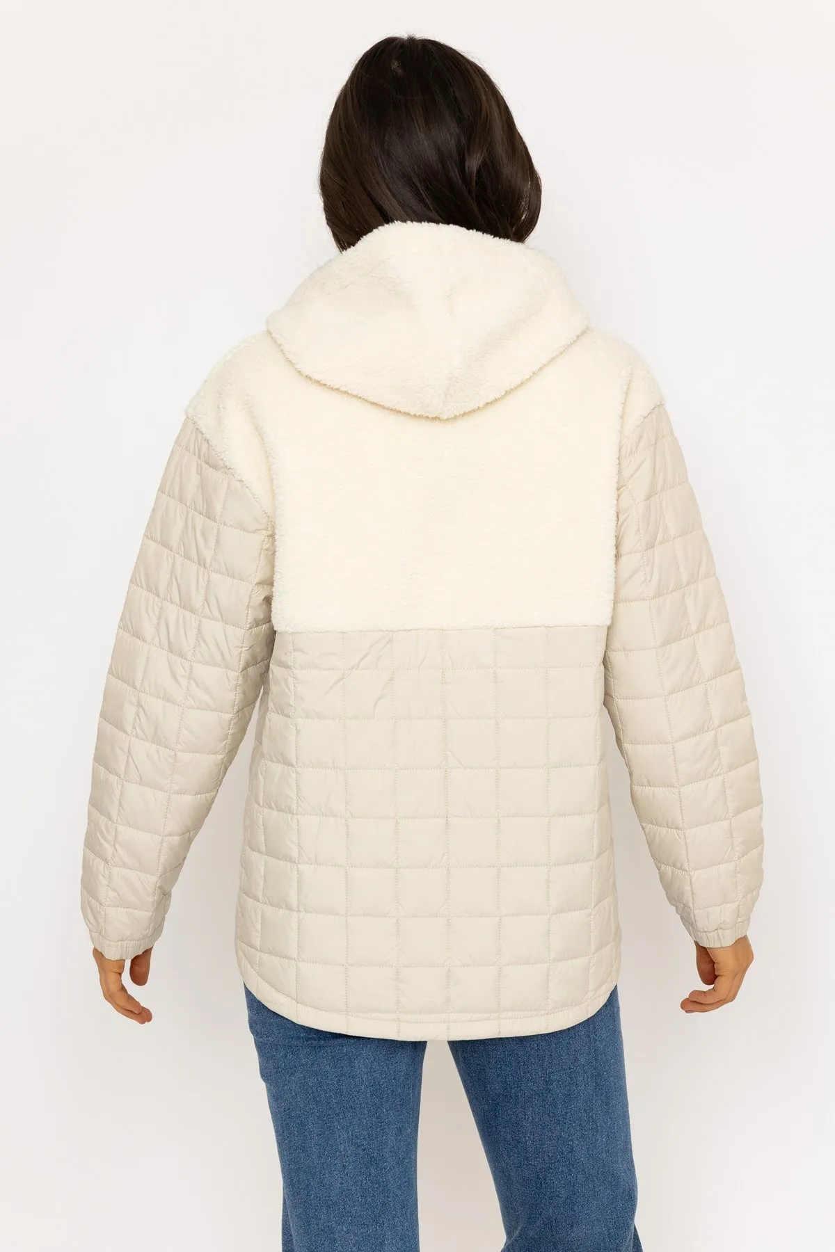 Beige Fleece Quilted Jacket