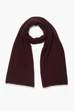 Blanket Stitch Scarf Wine