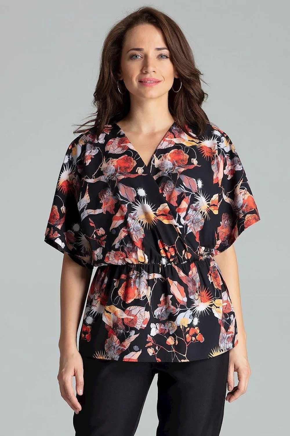 Boho Chic Floral Kimono Sleeve Blouse