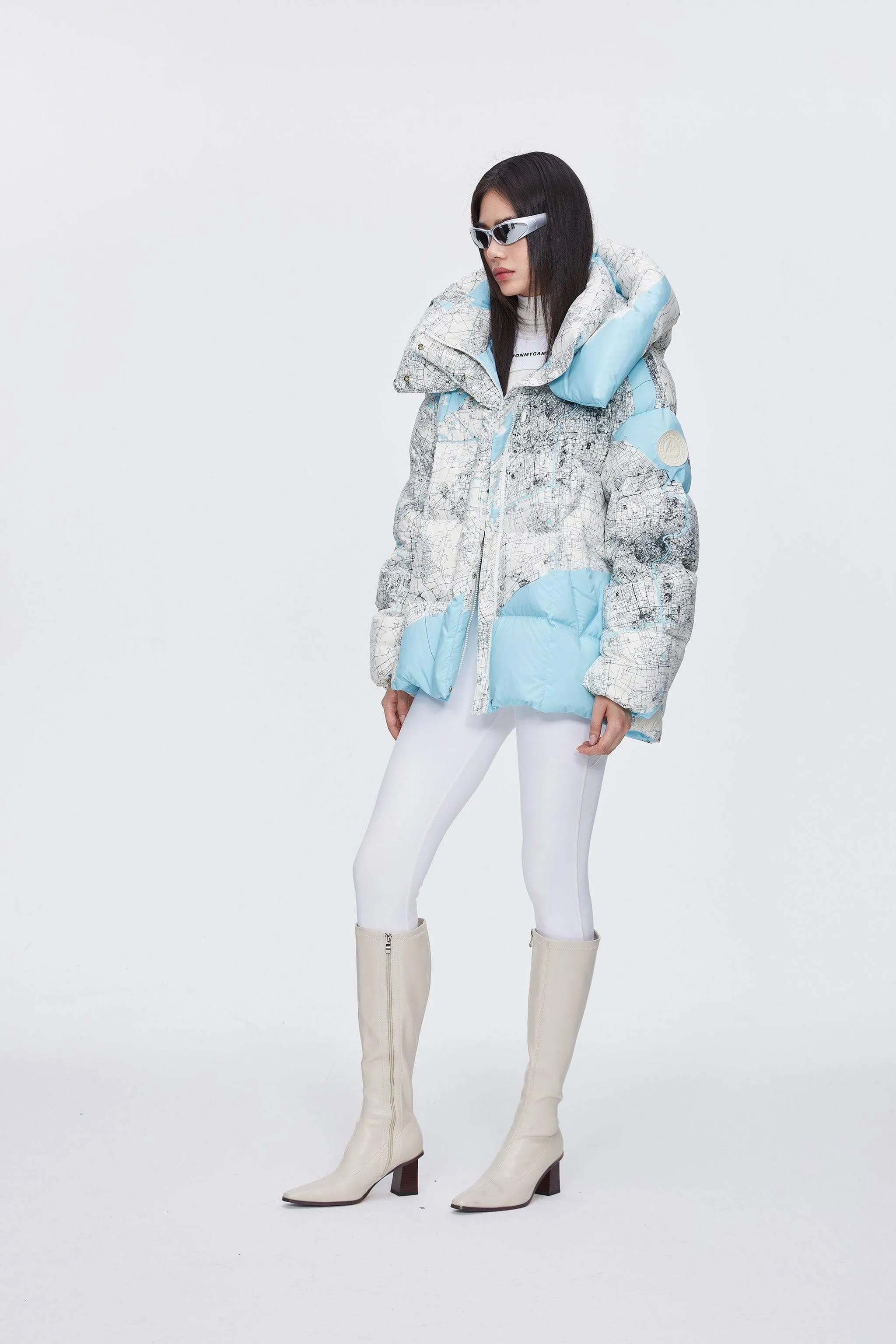 BSD X MSGM oversized printed puffer