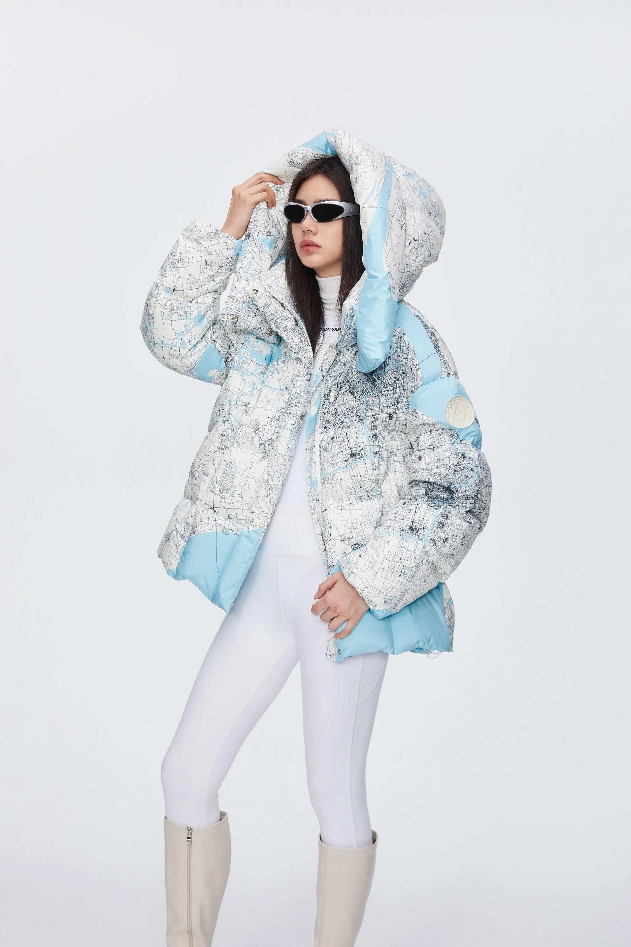 BSD X MSGM oversized printed puffer