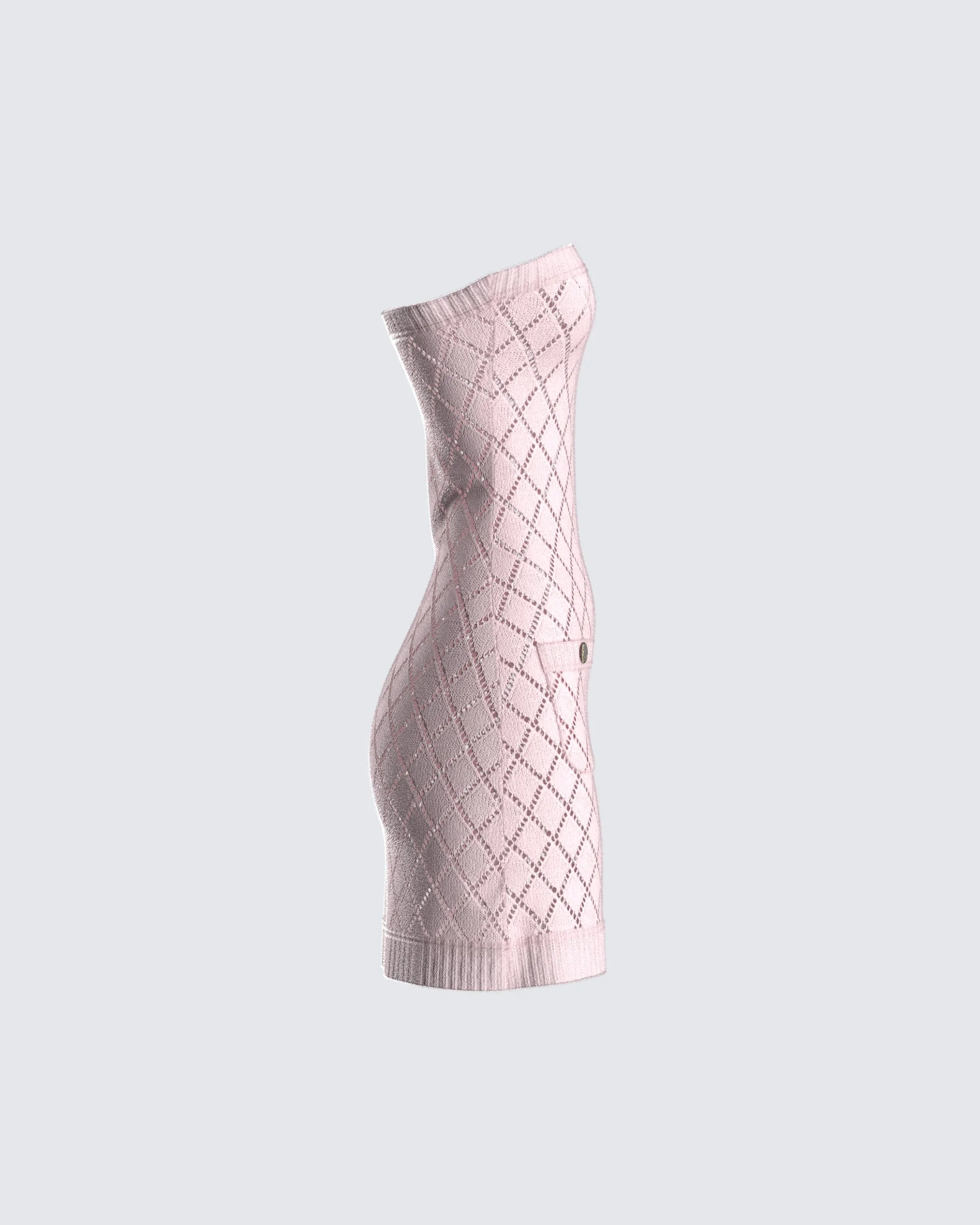 Celine Pink Pattern Knit Mini Dress