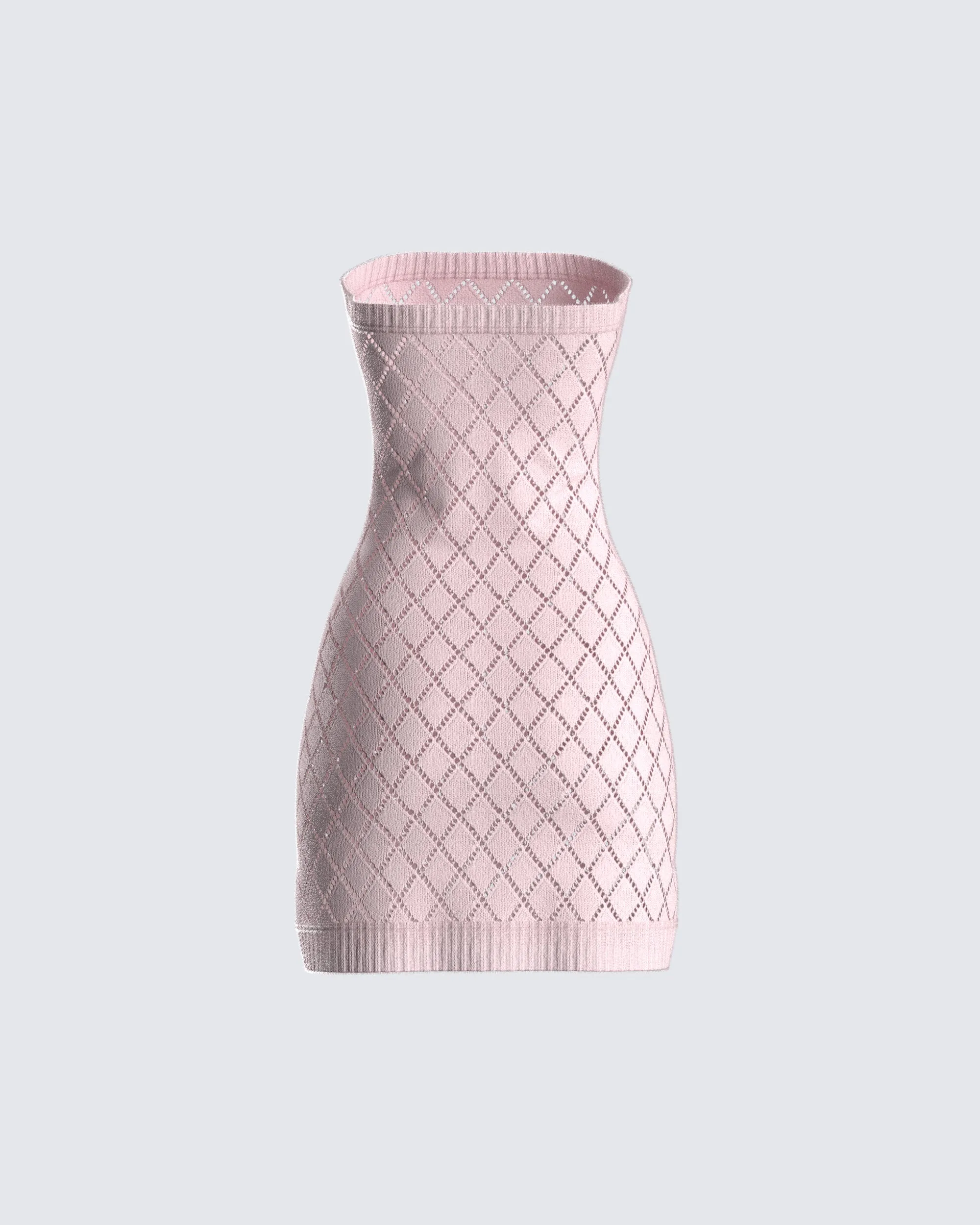 Celine Pink Pattern Knit Mini Dress