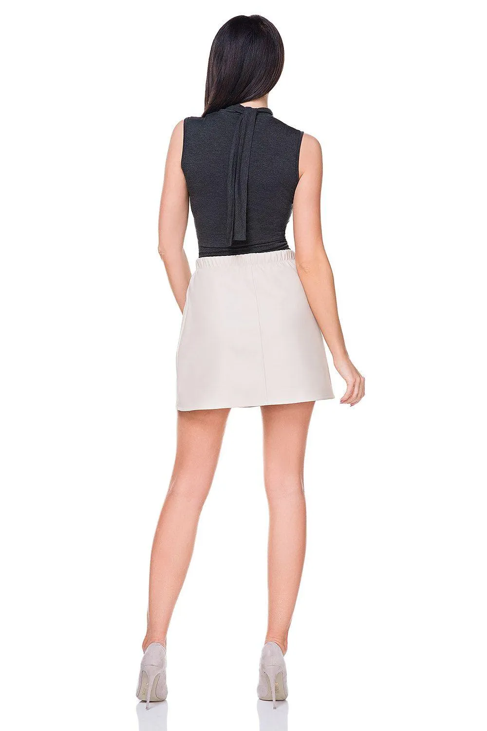 Chic Stand-Up Collar Knit Blouse - Luxe Tessita Collection