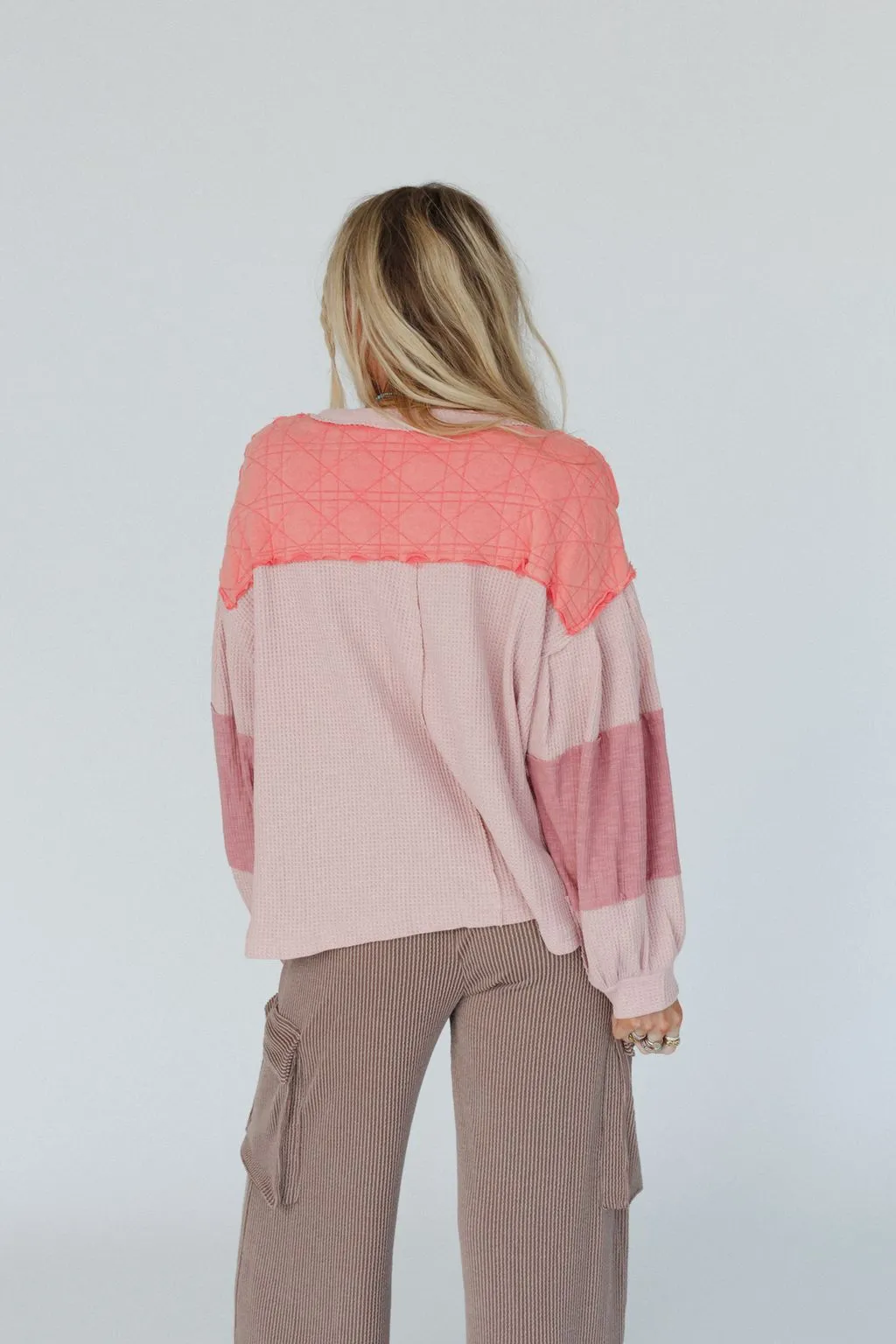 Cozy Oasis Multi Color Top - Coral