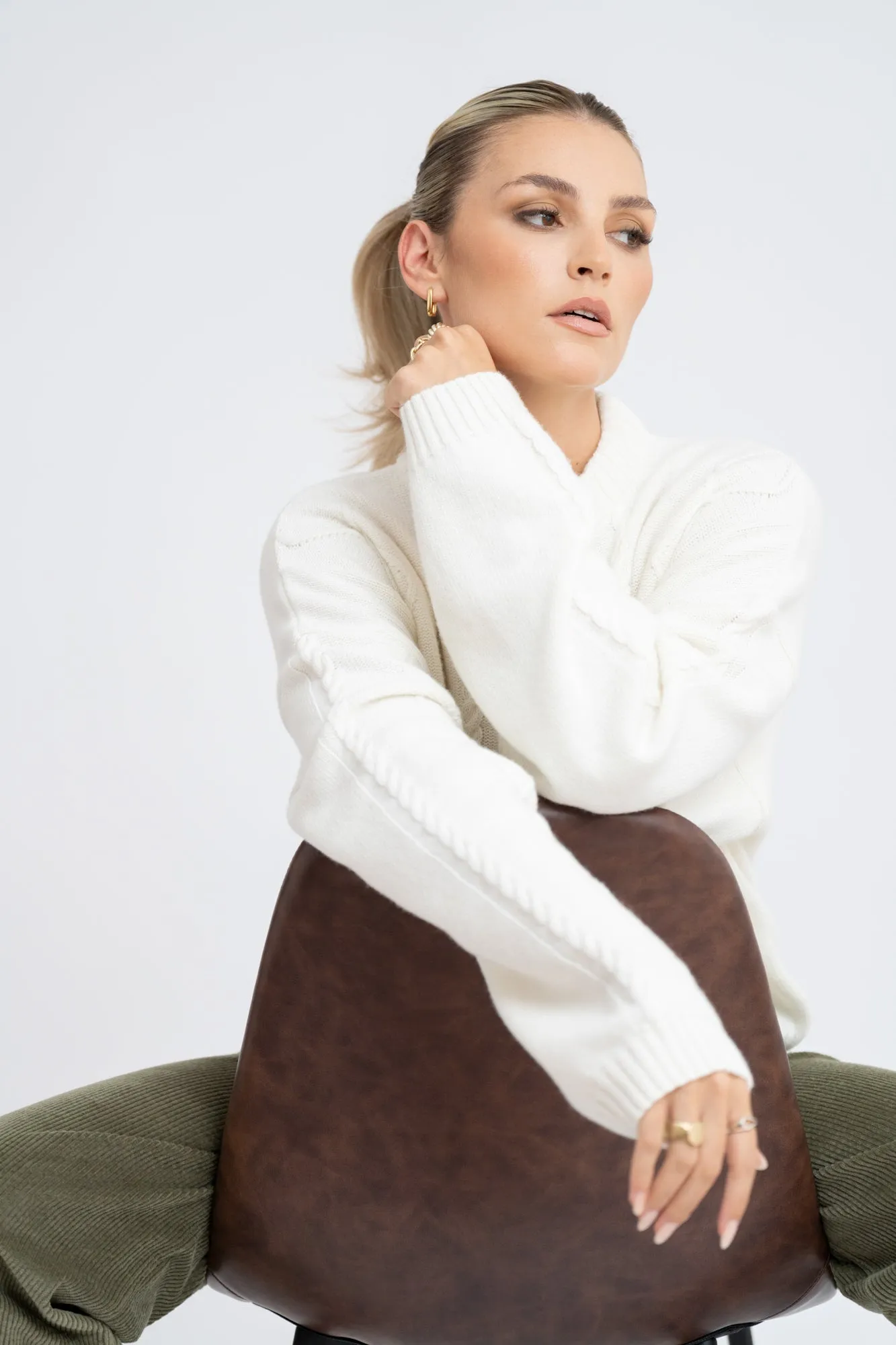 Cozy Wool & Cashmere Blend Jumper Ecru