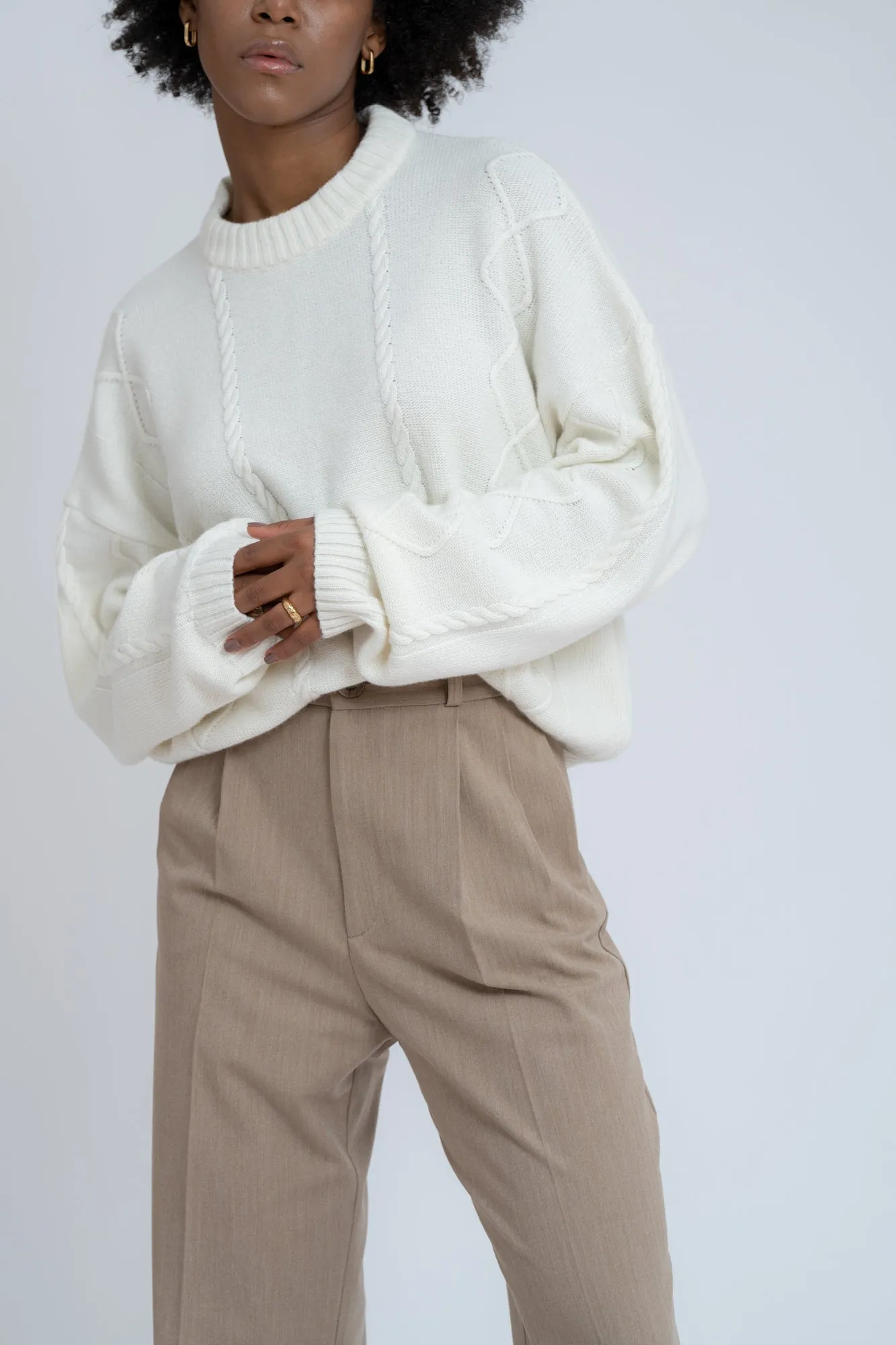 Cozy Wool & Cashmere Blend Jumper Ecru