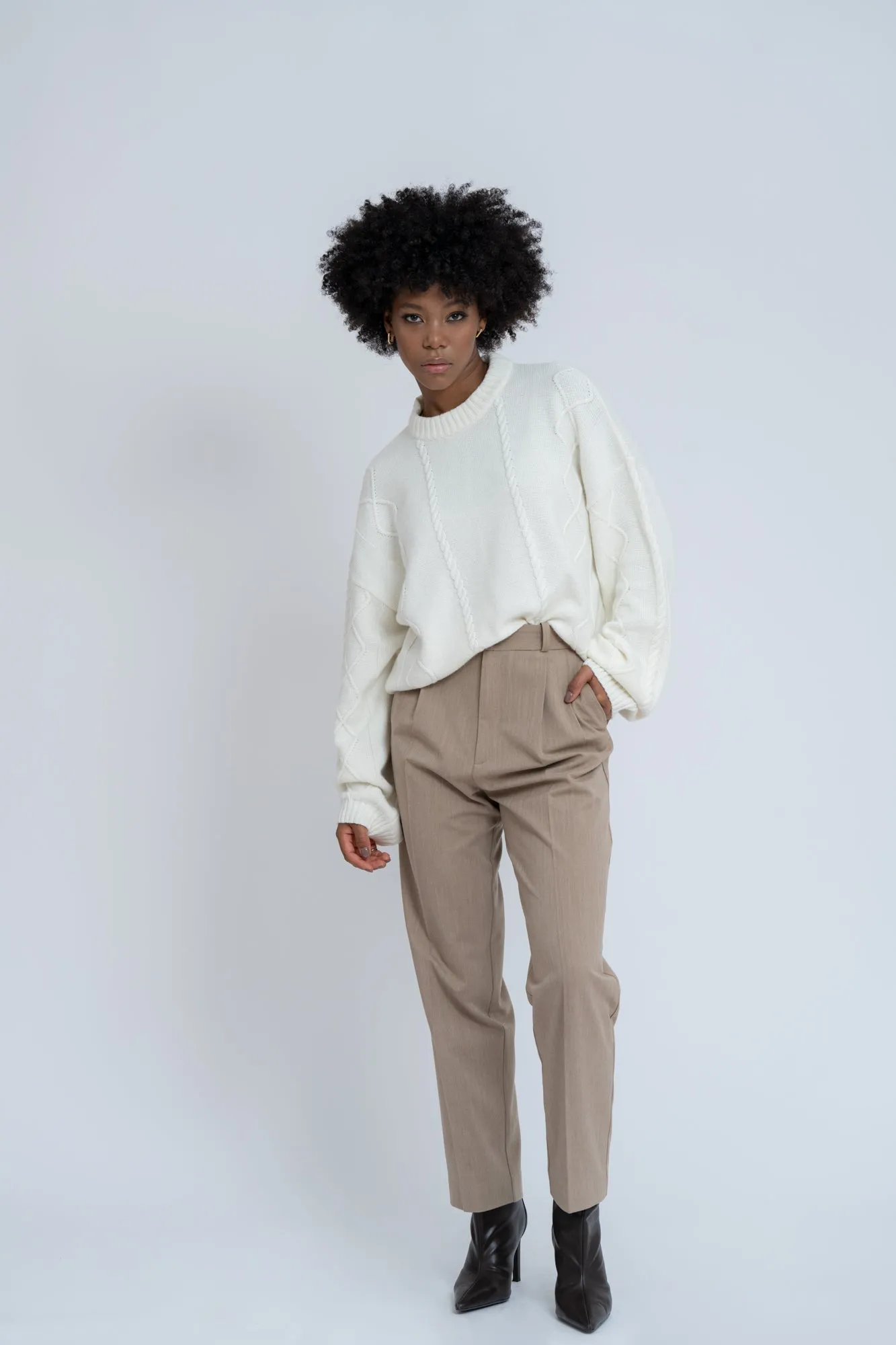 Cozy Wool & Cashmere Blend Jumper Ecru