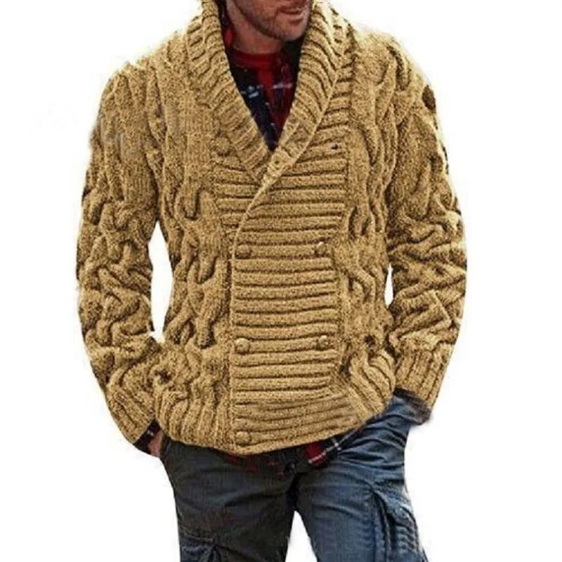 Crocheted Double-Breast Cardigan For Men