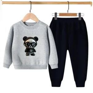 CUTE PANDA PRINTED SWEATSHIRT SET