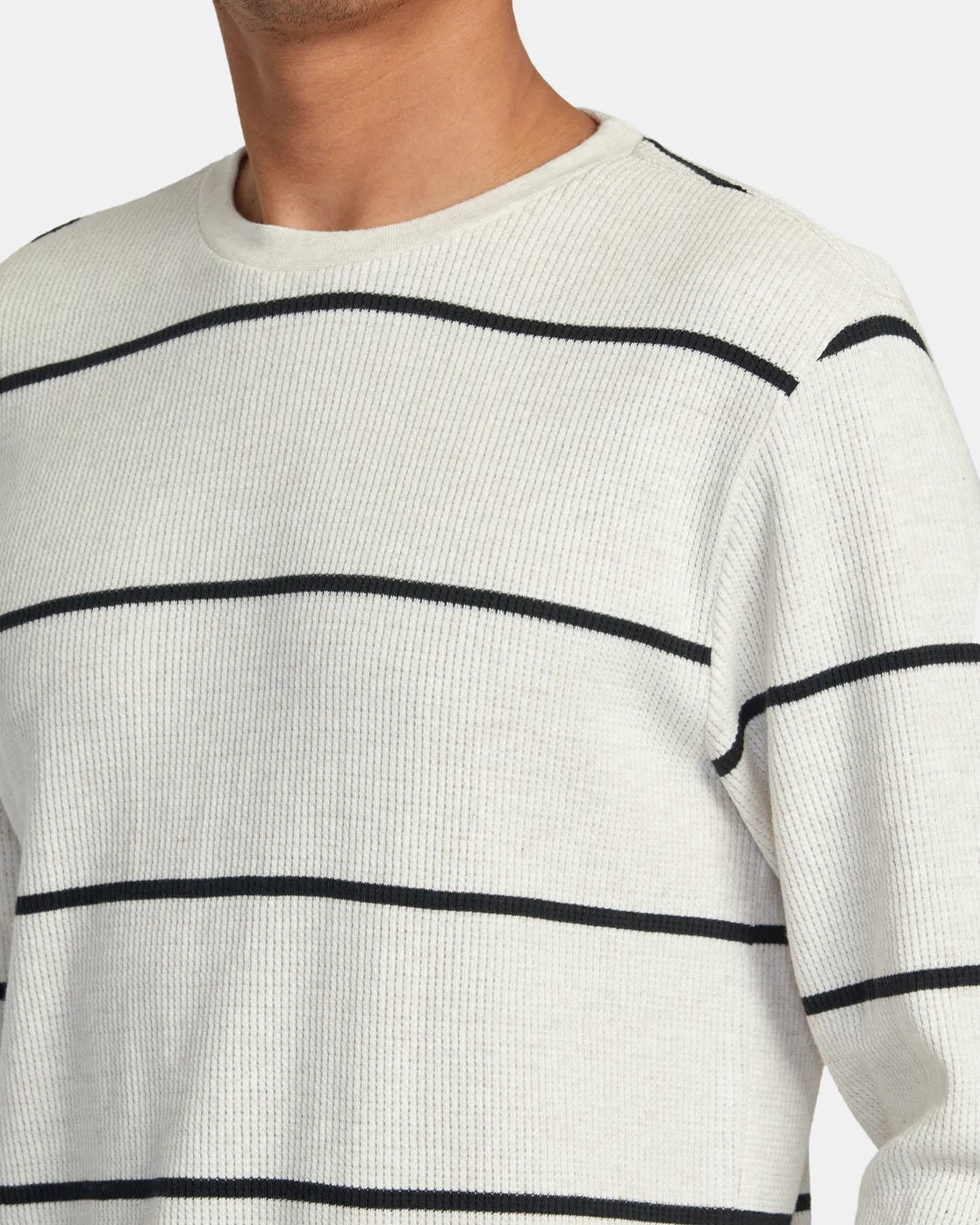 Dayshift Thermal Stripe Long Sleeve - Oatmeal