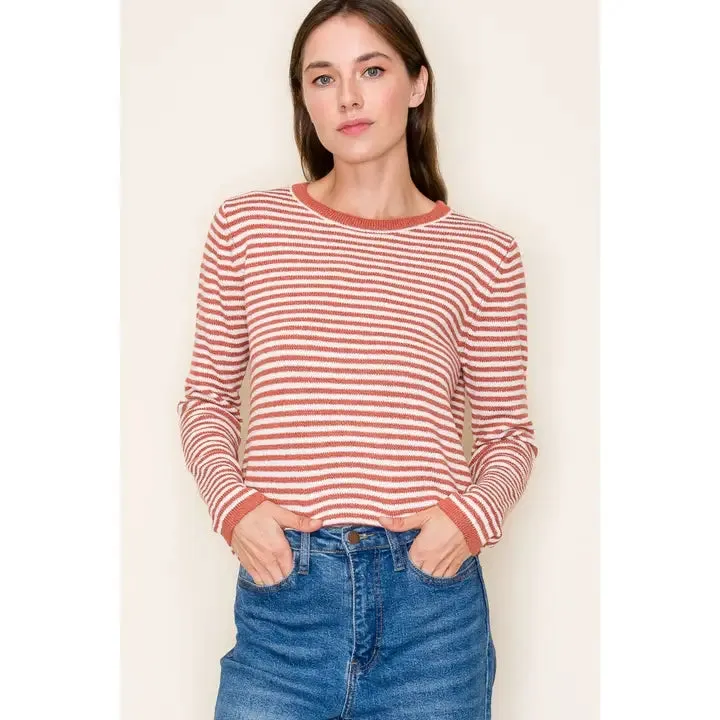 Demi Striped Classic Crewneck