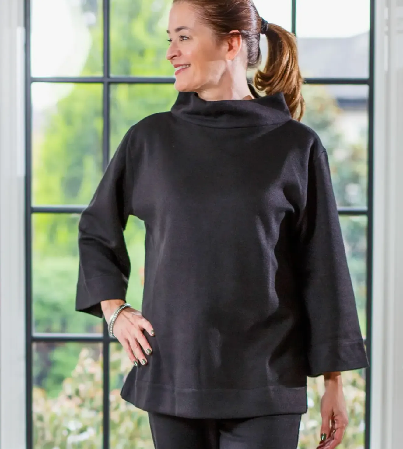 Elegant and Comfy Luna Mock Neck Top