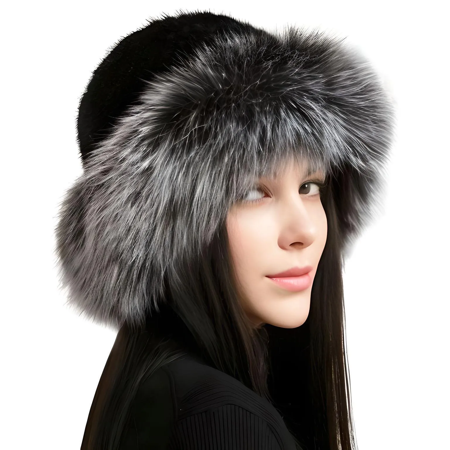 Genuine Real Natural Knitted Mink Fur Hat Cap Luxury Women's Knit Fashion Winter Headwear Warm Real Fox Fur Hats