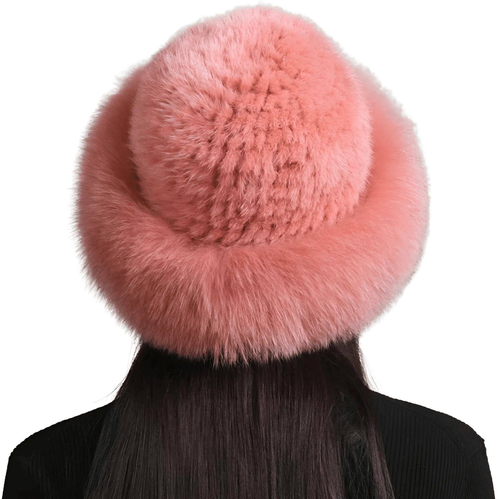 Genuine Real Natural Knitted Mink Fur Hat Cap Luxury Women's Knit Fashion Winter Headwear Warm Real Fox Fur Hats