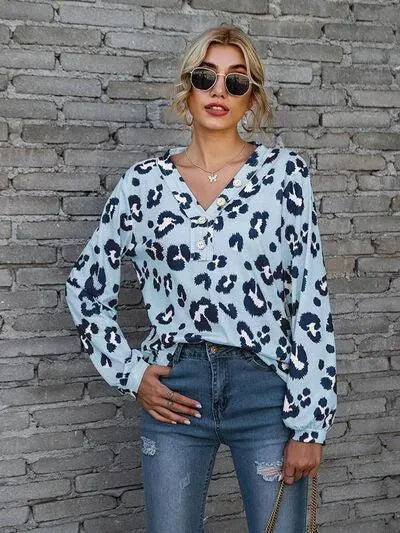 Get Wild: Leopard V-Neck Blouse for Stylish Statements