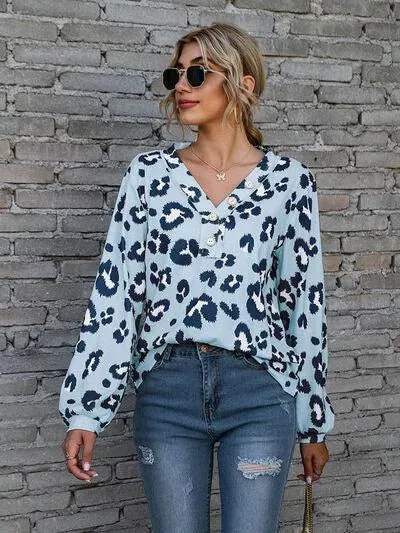 Get Wild: Leopard V-Neck Blouse for Stylish Statements