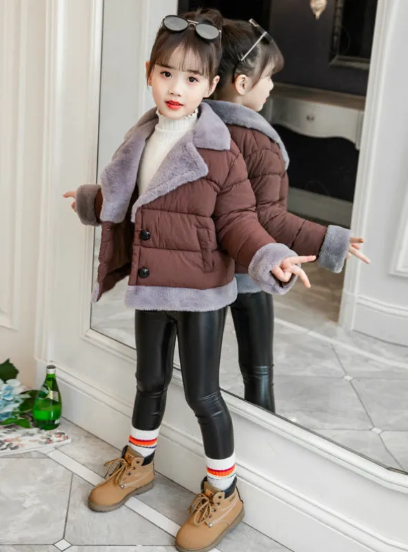 Girls Cotton-Padded Jacket Short Down Jacket