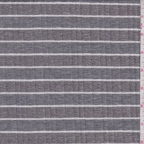 Graphite/Charcoal Stripe Poor Boy Rib Knit Fabric