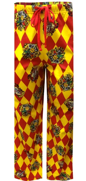 Harry Potter Hogwarts and Gryffindor Crest Argyle Lounge Pants