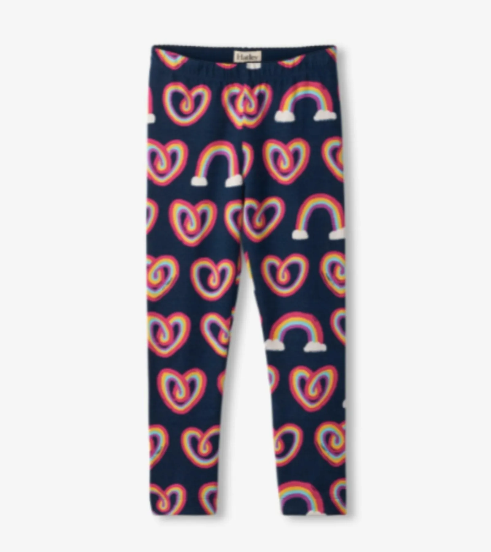 Hatley Girls Twisty Rainbow Hearts Leggings