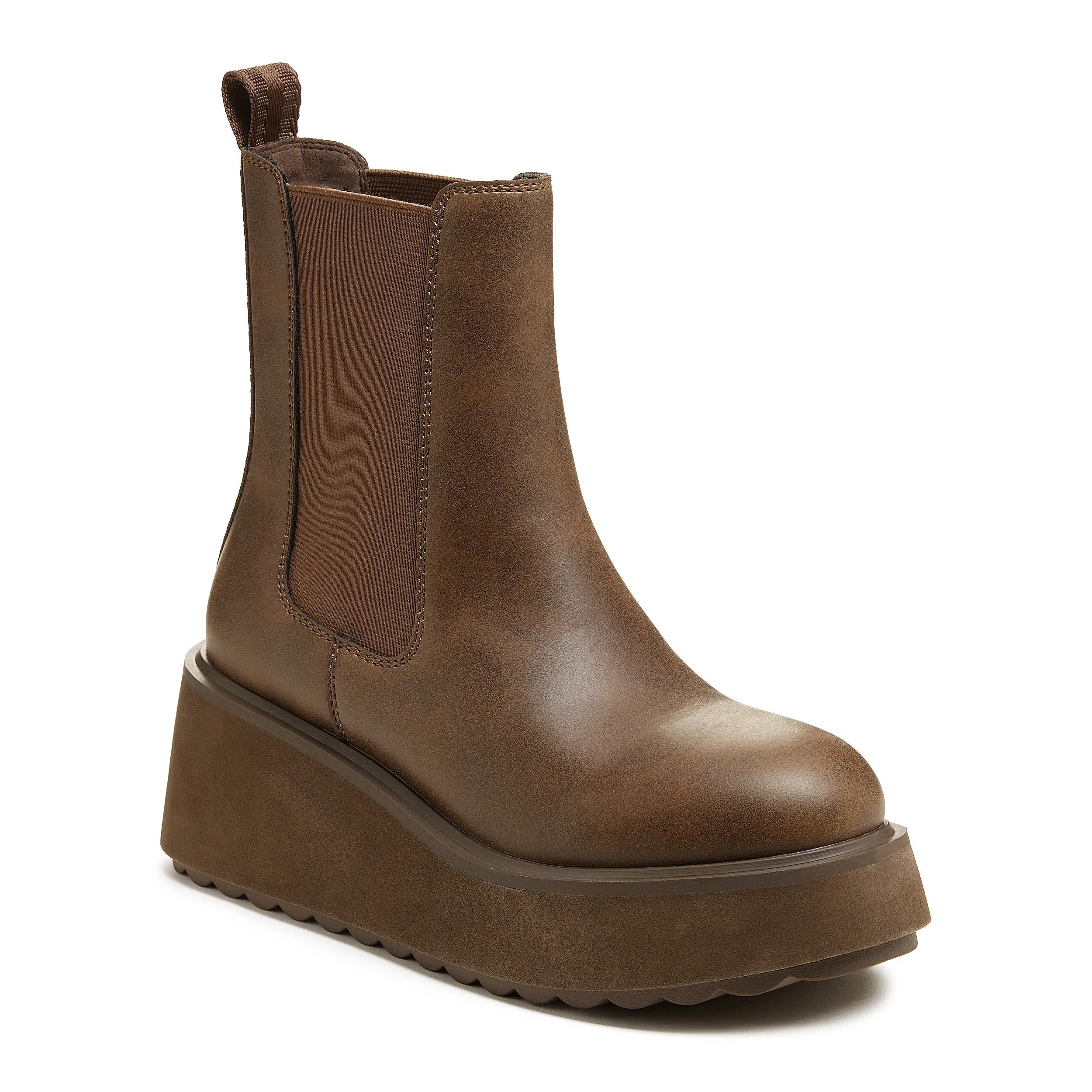 Heyday Brown Platform Chelsea Boot