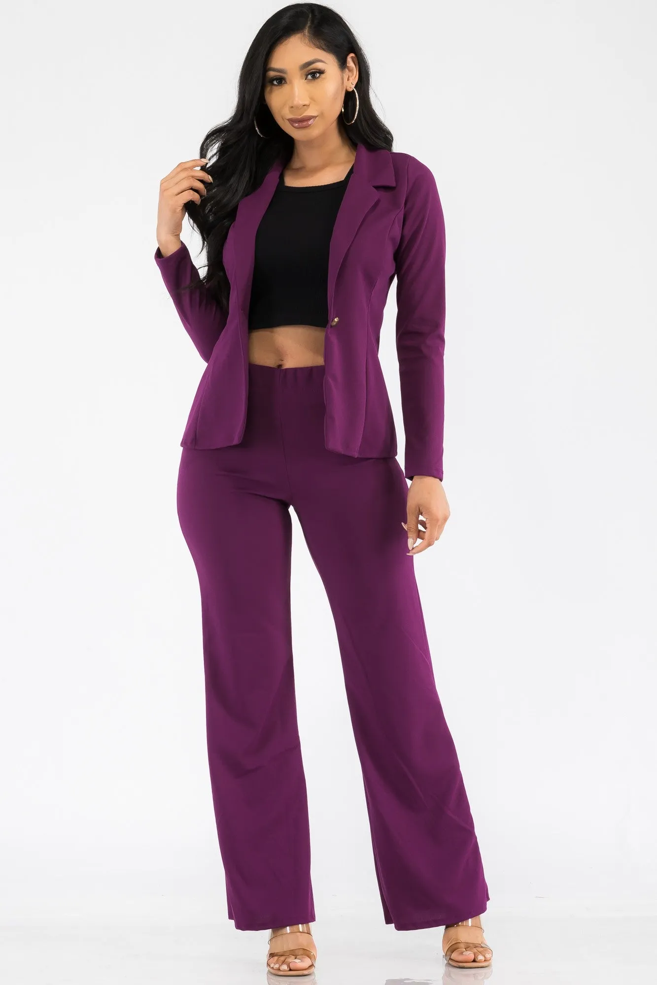 HH715R-SL - 2PC BLAZER AND PANT SUIT