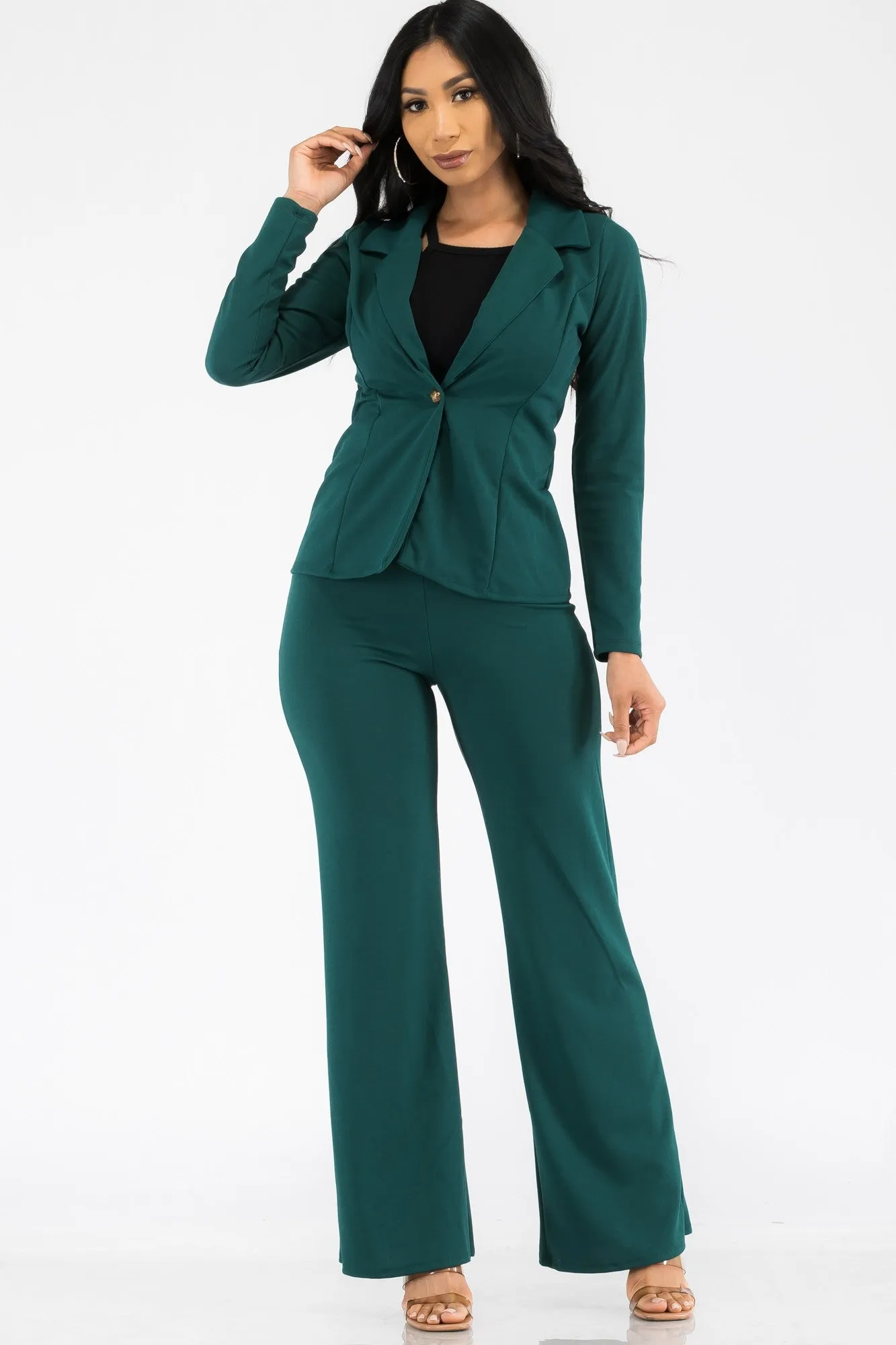 HH715R-SL - 2PC BLAZER AND PANT SUIT