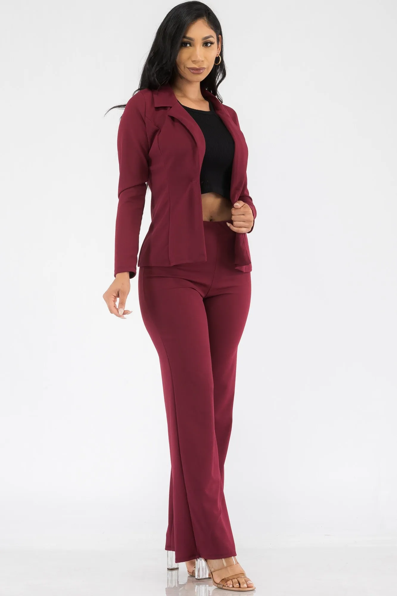 HH715R-SL - 2PC BLAZER AND PANT SUIT