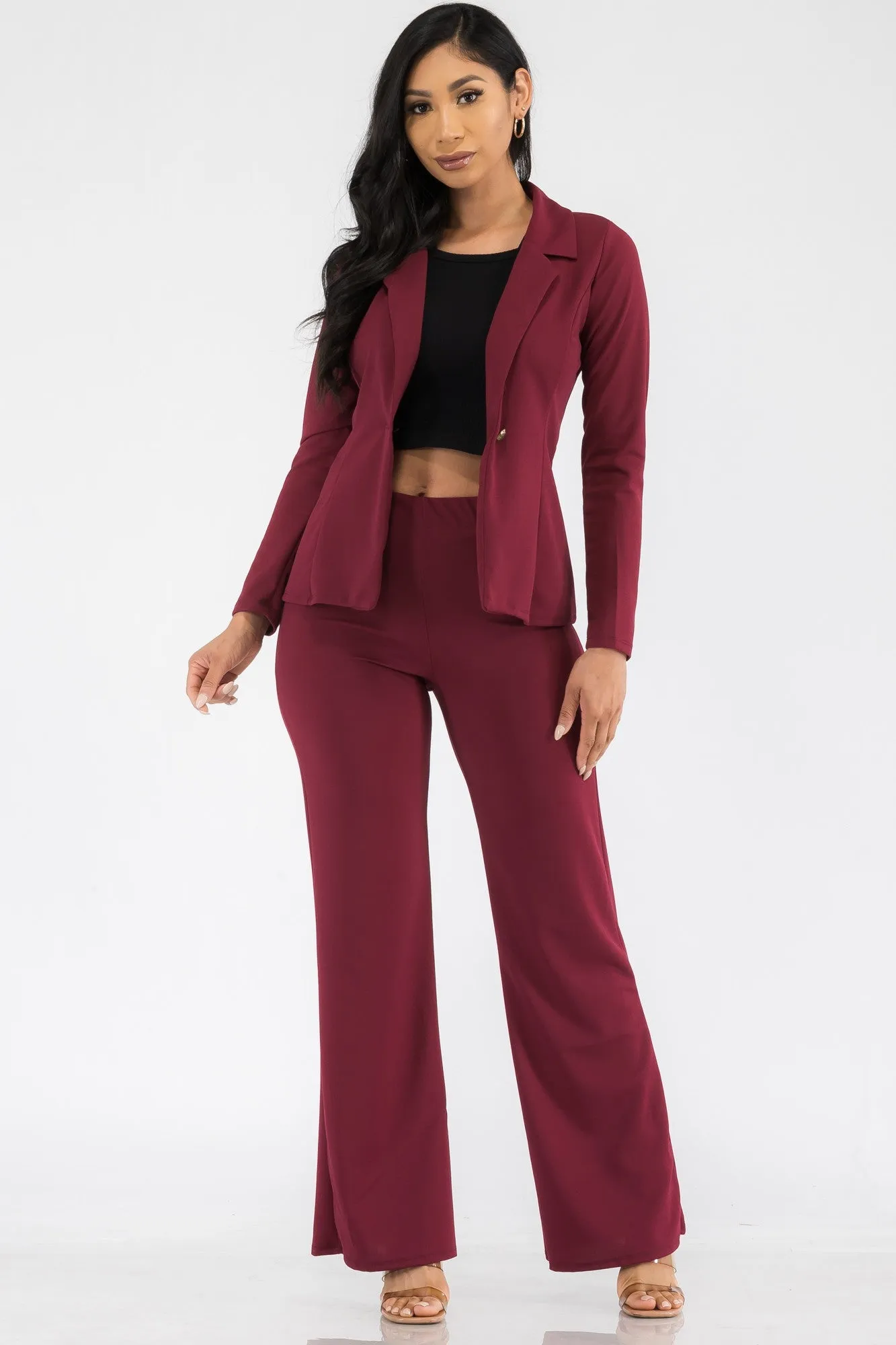 HH715R-SL - 2PC BLAZER AND PANT SUIT