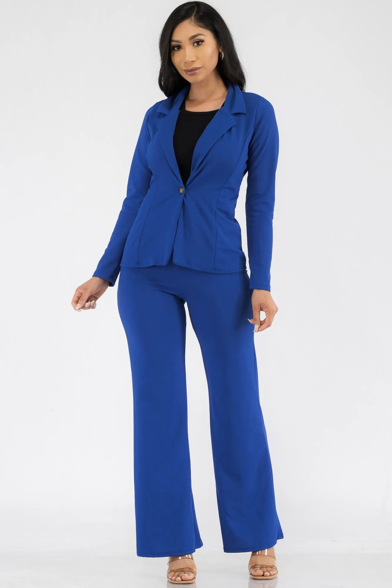 HH715R-SL - 2PC BLAZER AND PANT SUIT