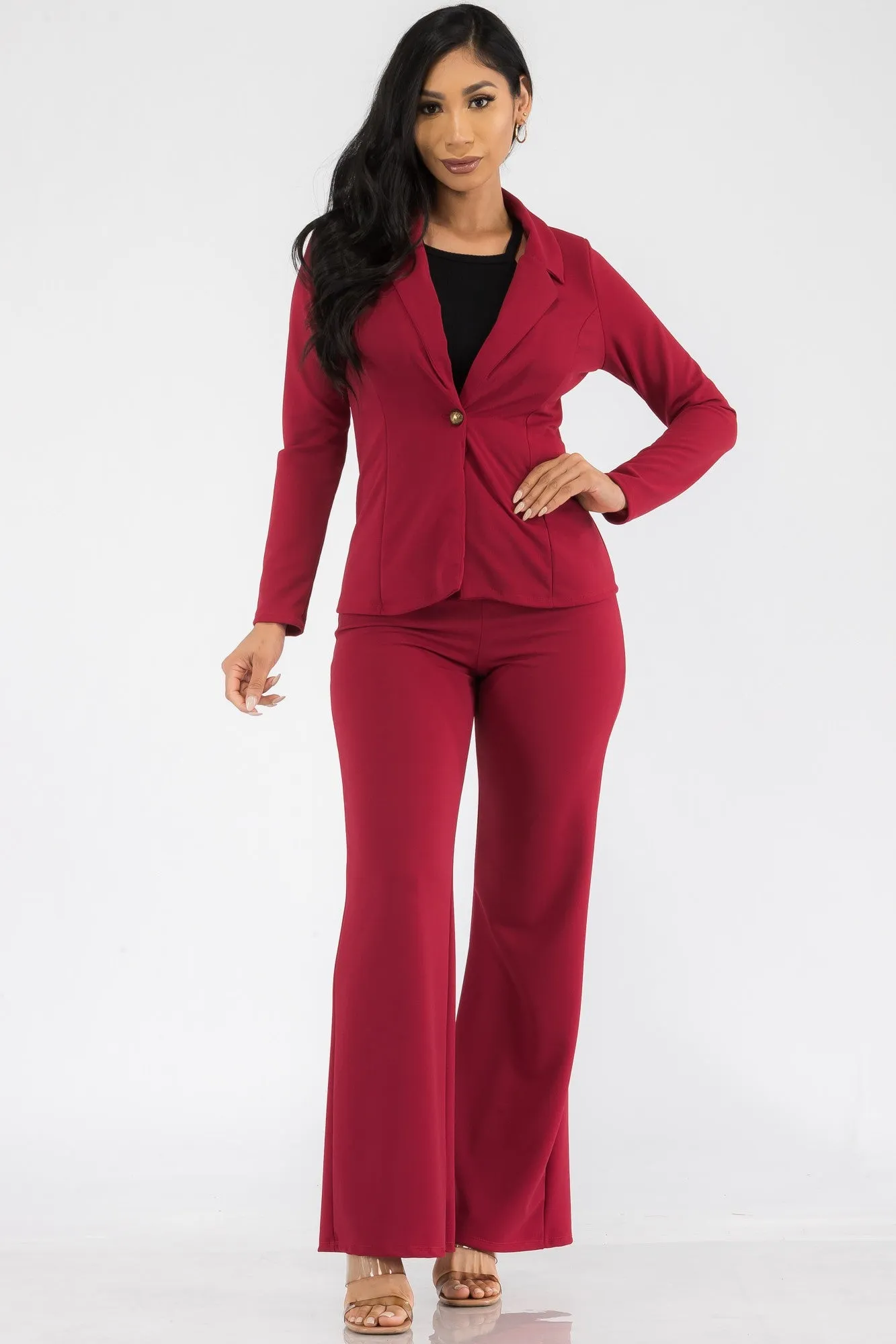 HH715R-SL - 2PC BLAZER AND PANT SUIT