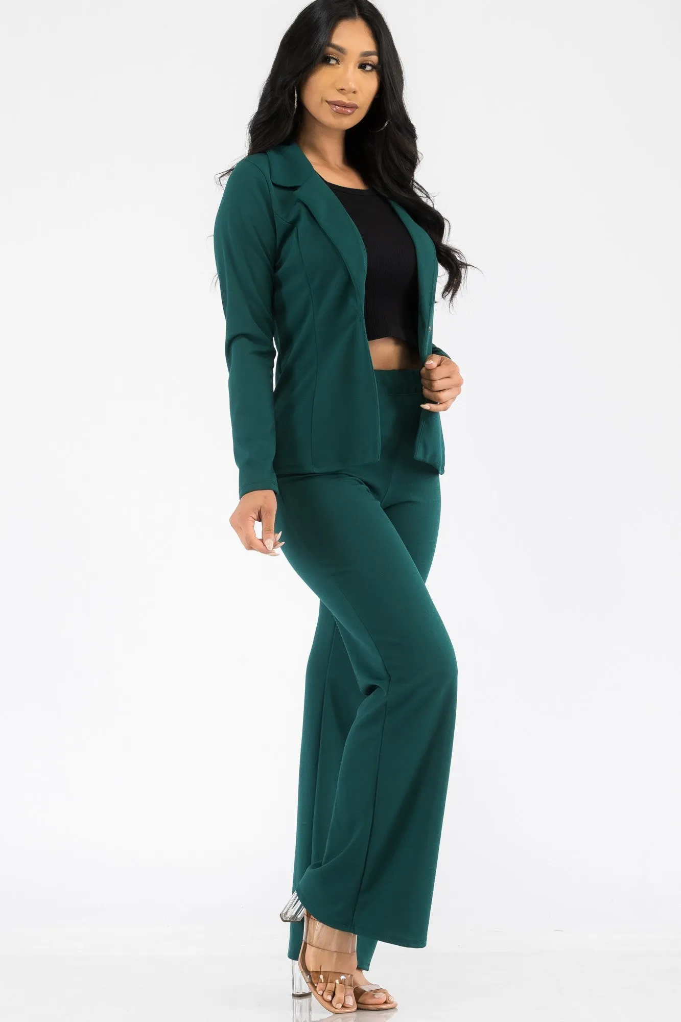 HH715R-SL - 2PC BLAZER AND PANT SUIT