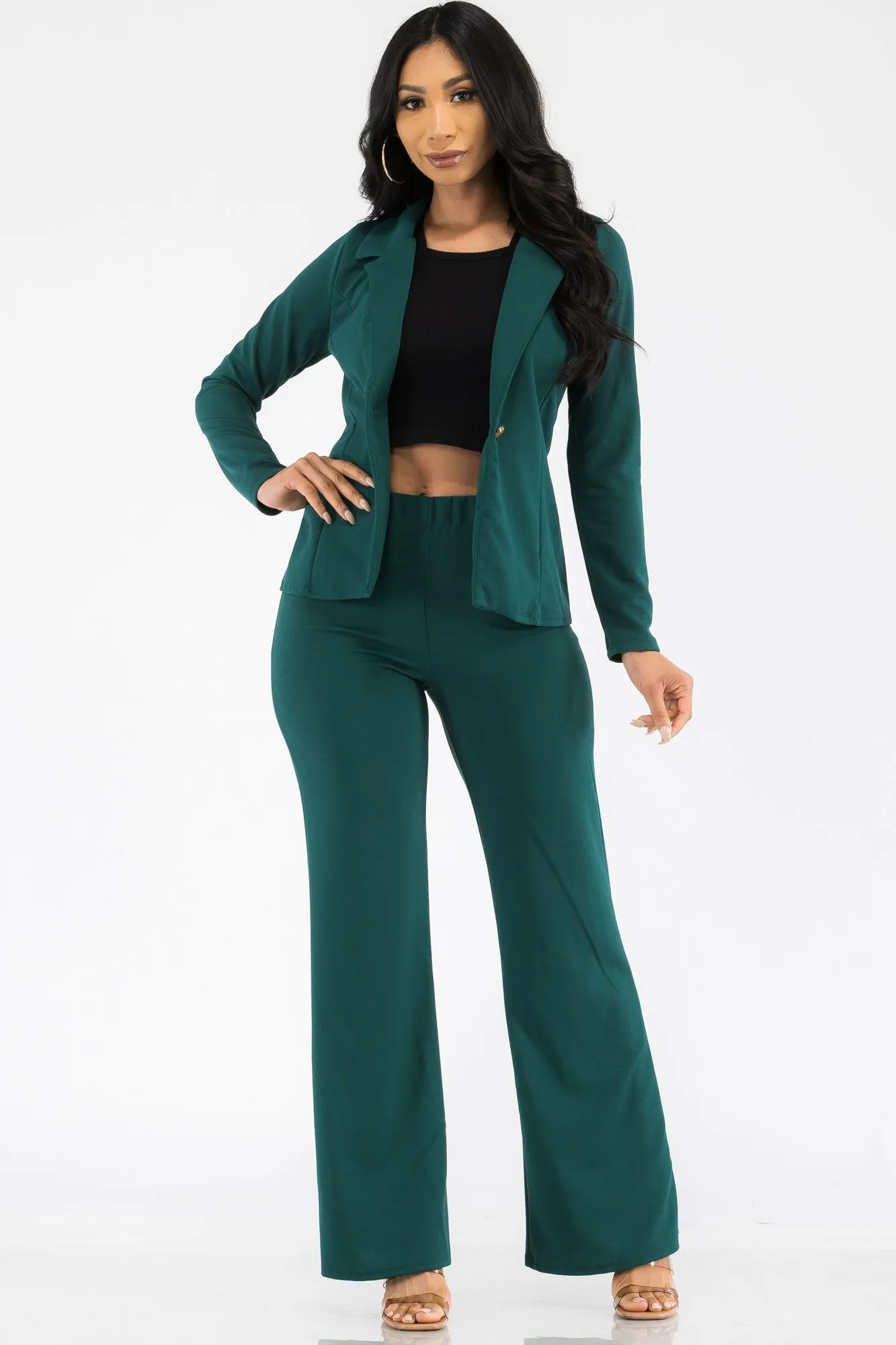 HH715R-SL - 2PC BLAZER AND PANT SUIT