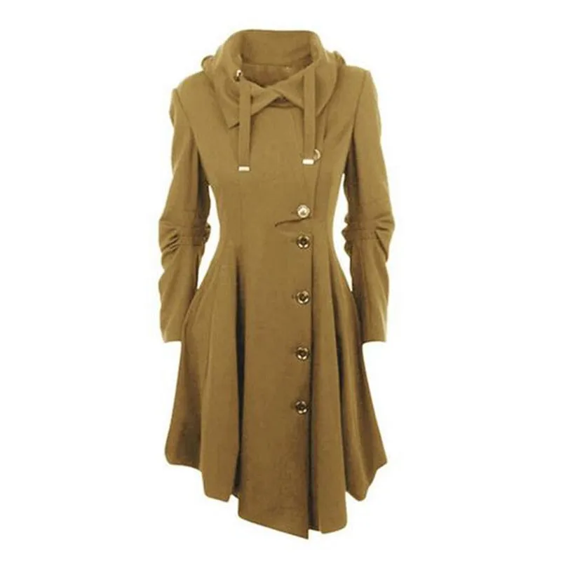 High-end Vintage Gothic Slim Wool Elegant Trench Coat