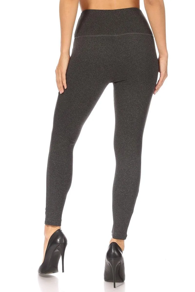 High Rise Buttery Soft Leggings With Zipper Pockets - Charcoal