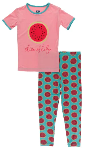 KicKee Pants Neptune Watermelon S/S Pajama Set with Pants