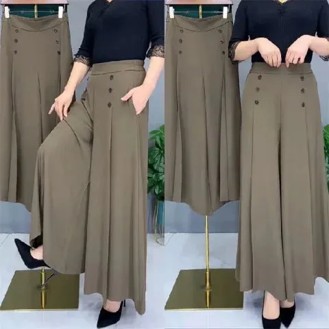 Kimberley – Women's Vintage High-Waist Wide-Leg Pants