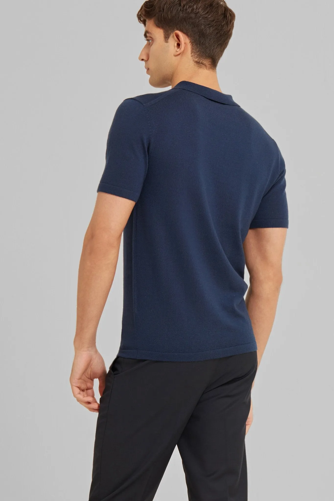 Knit Merino Wool Polo Shirt