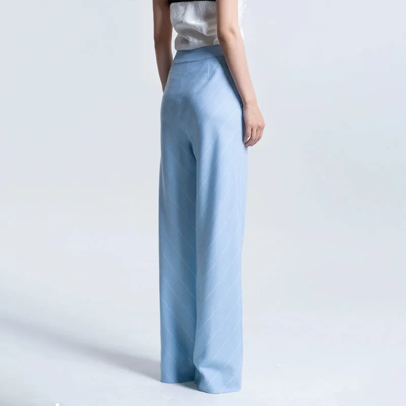 LEDIM W OBLIQUE WIDE-LEG TROUSERS SUIT PANTS - LiO