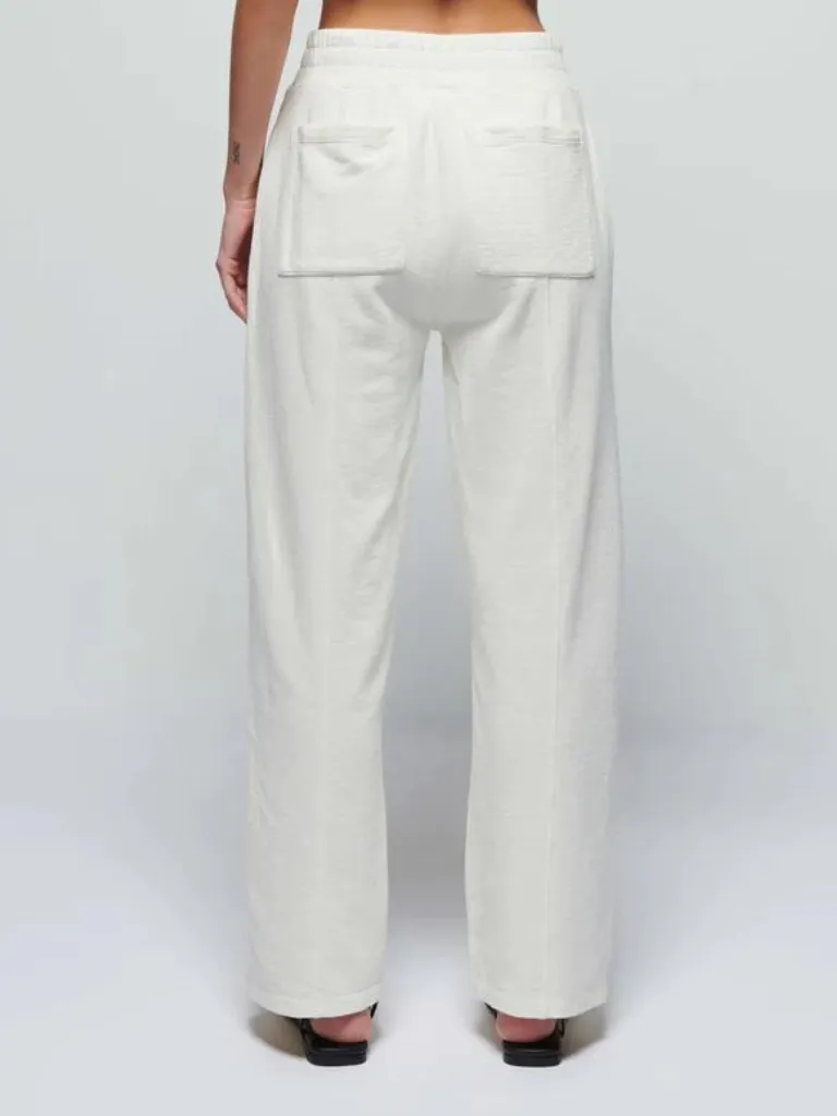 Lincoln Front Slit Knit Pant in Porcelain