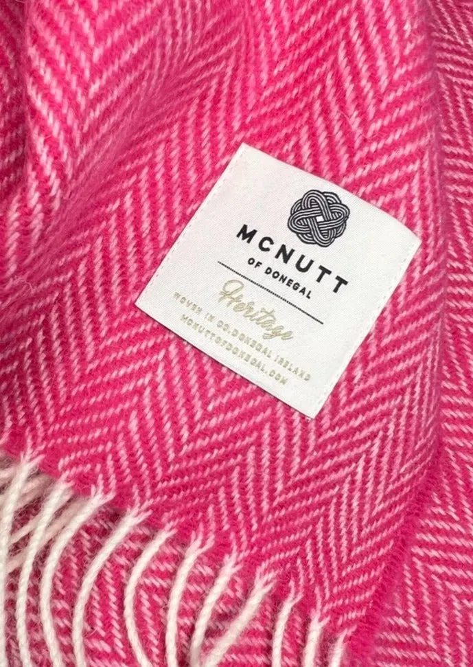 McNutt Herringbone Throw | Aurora Pink