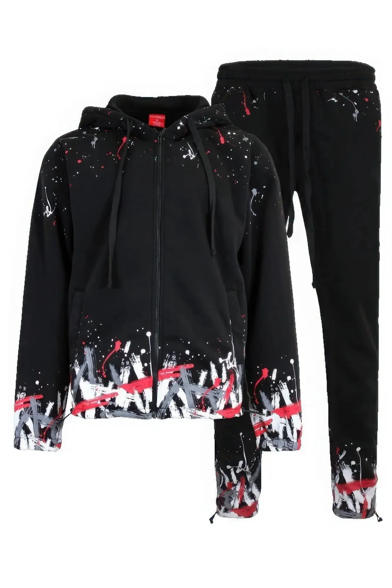 Men's Paint Splatter Fleece Set comfortable fleece outfit