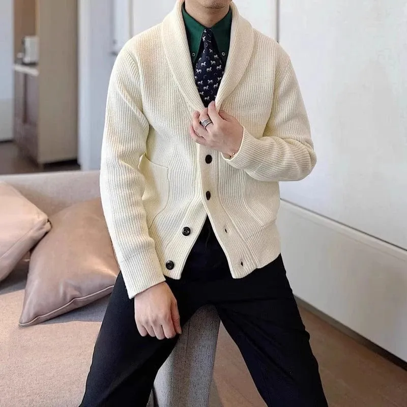 Men's Vintage Button-Up Lapel Sweater – Autumn Winter Long Sleeve Casual Outdoor Knitwear