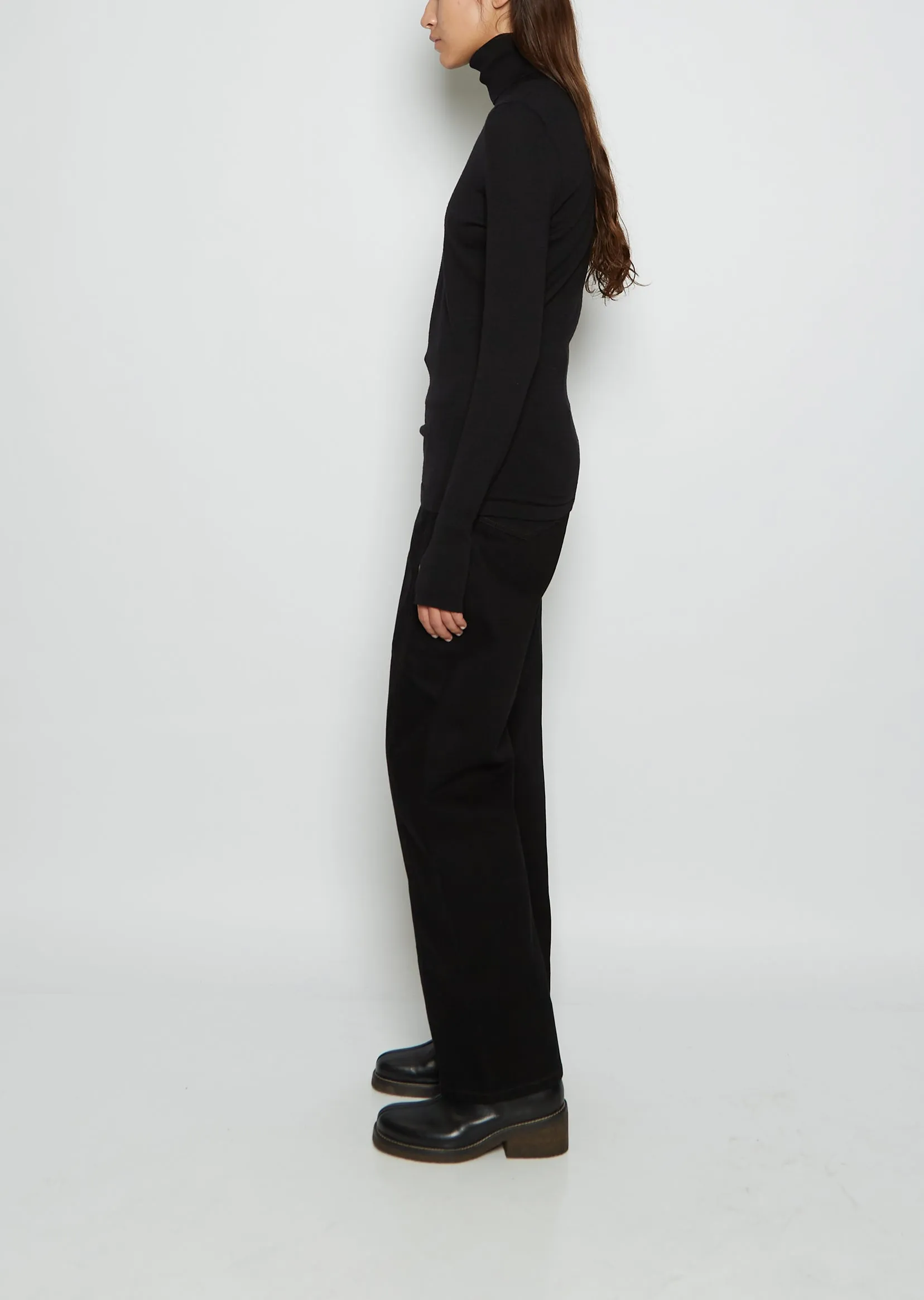 Merino Wool Turtleneck — Black