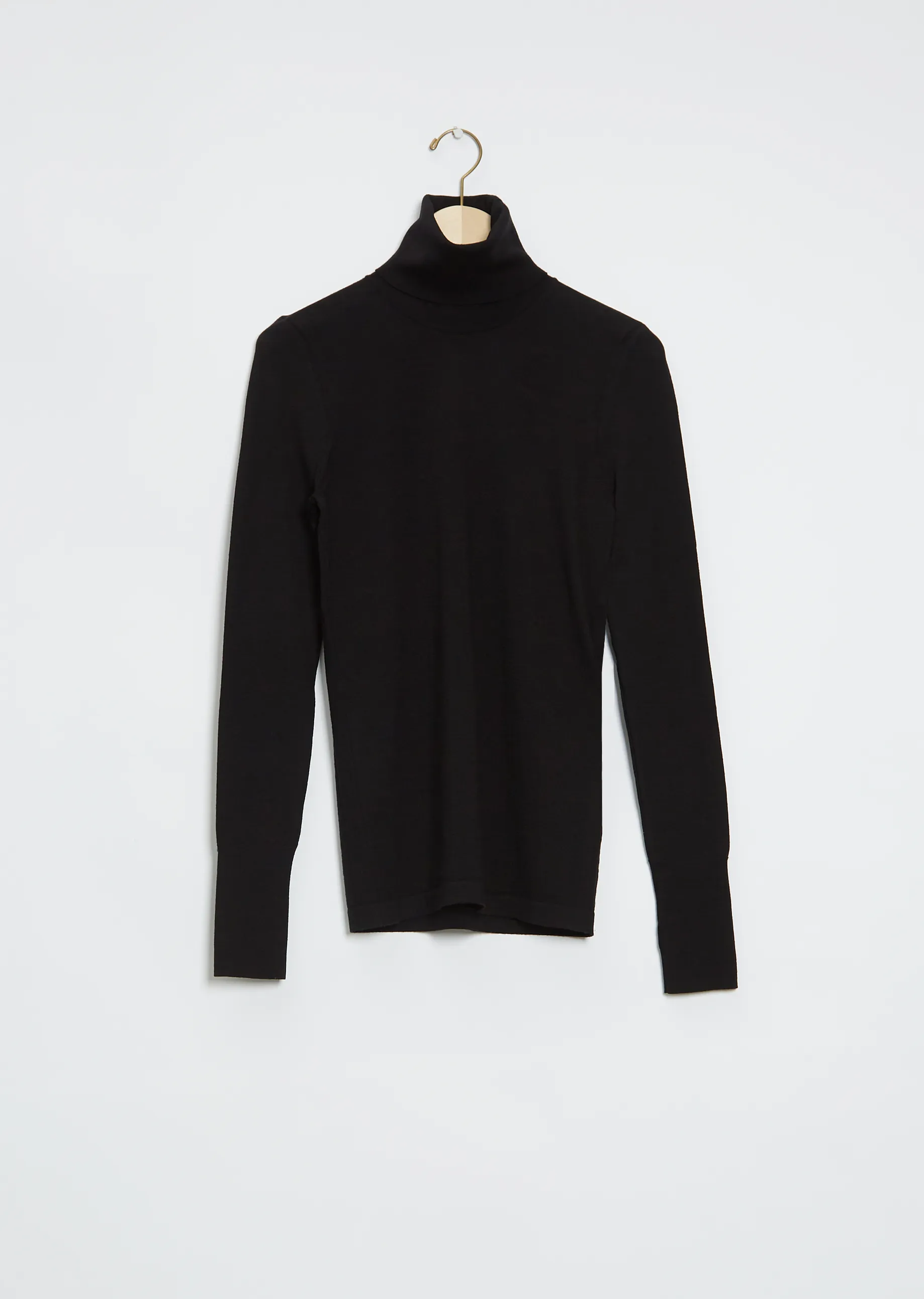 Merino Wool Turtleneck — Black