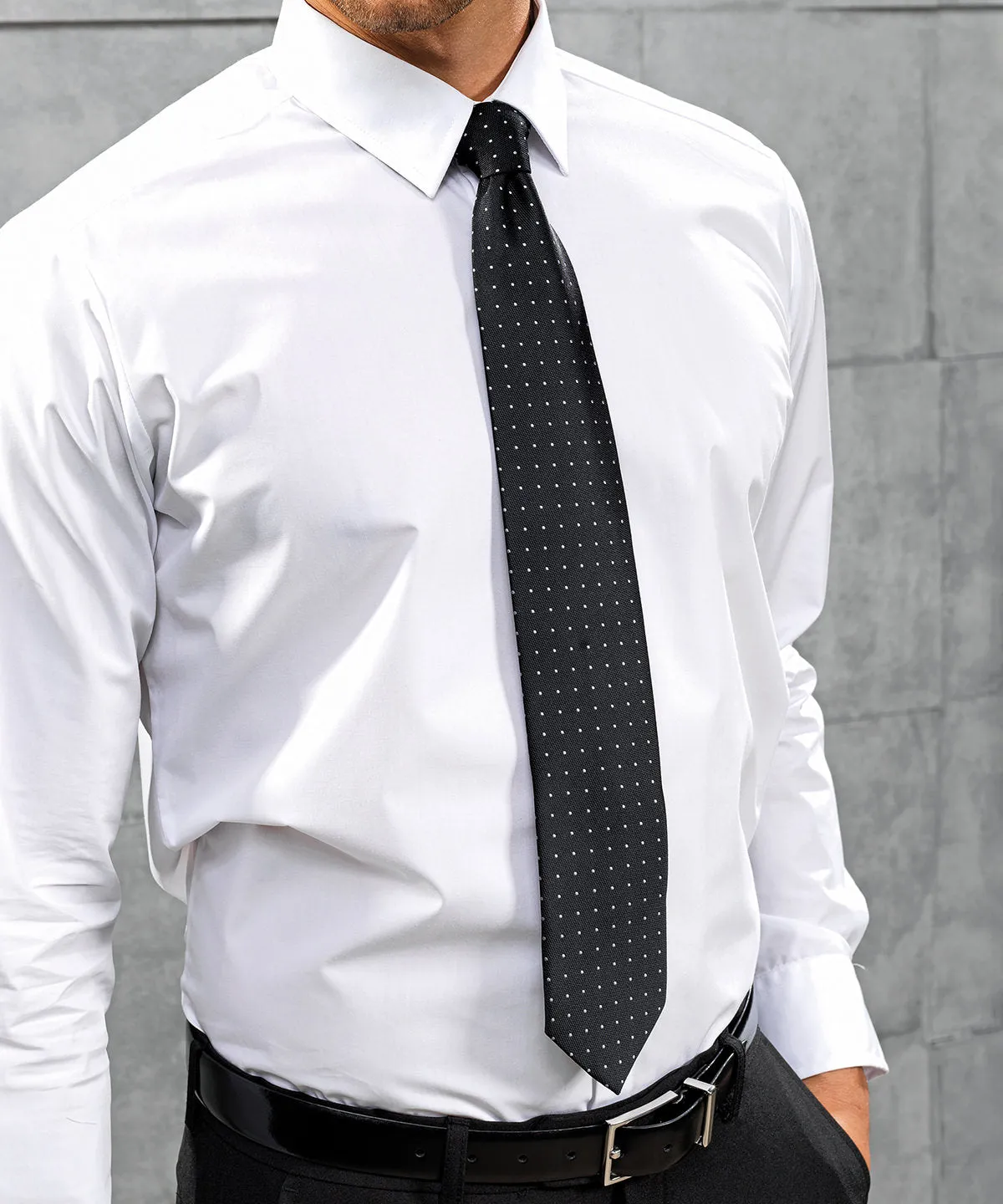 Micro dot tie | Black/Dark Grey